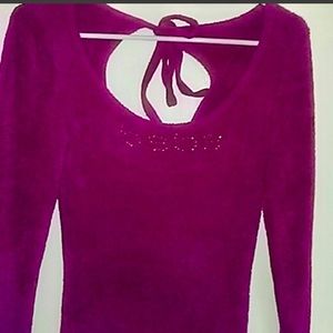 Bebe blush bling fushia red purple sweater small